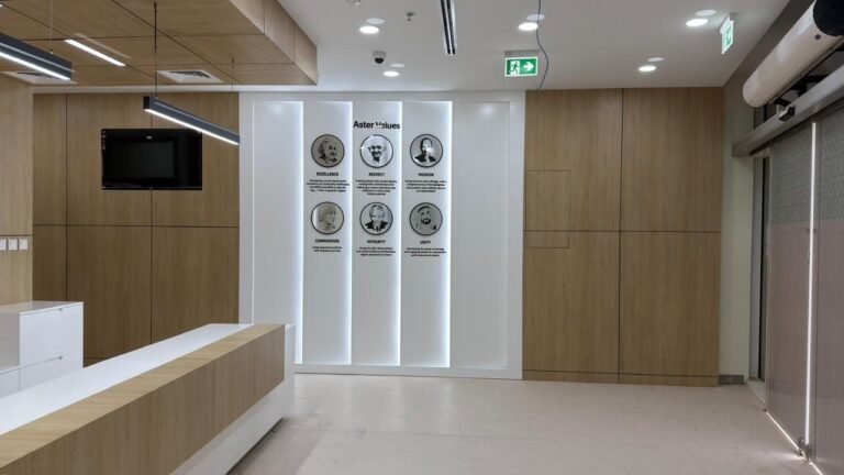 Clinic feature wall – Aster Clinic & Pharmacy – Discovery Gardens