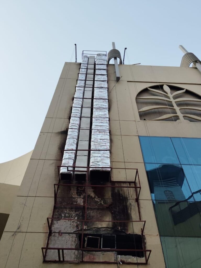 Duct riser on the building facade – Barbeque Nation – Al Wahda Mall, Abu Dhabi