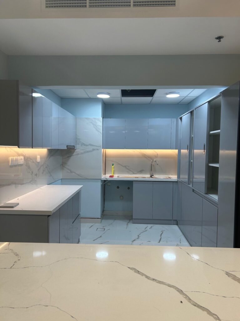 Handleless kitchen cabinets – Apartment Fit-out – Al Furjan