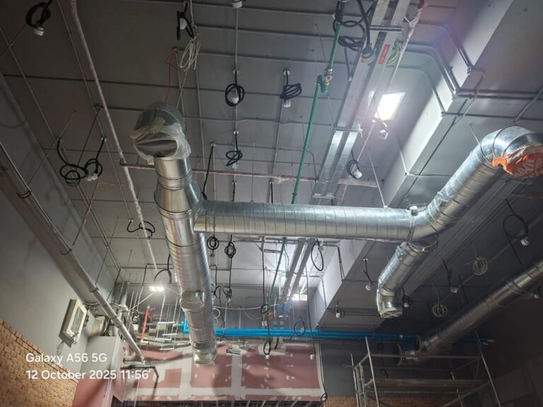 Chilled water pipework and ductwork – Raising Cane’s – Bawabat Al Sharq Mall, Abu Dhabi