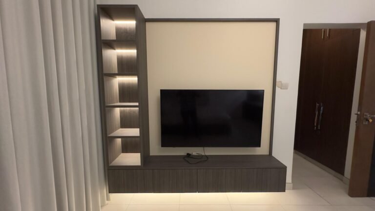 Feature TV wall with LED – Villa Joinery – Sharjah